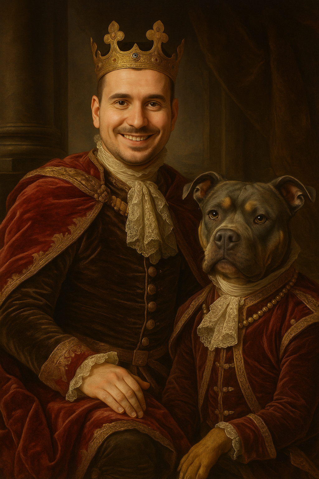 HD-Metallbild – Barock-Porträt (Mensch/Tier)