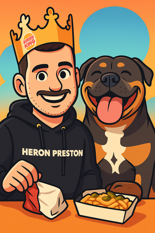 HD-Metallbild – Moderner Cartoon/Comic-Stil