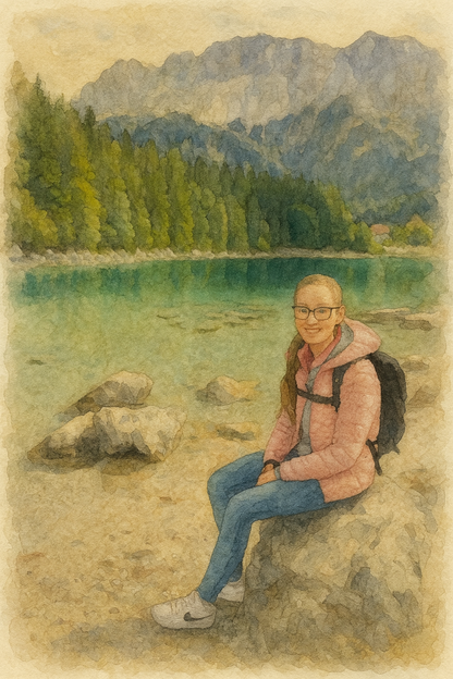 HD-Metallbild - Expressives Aquarell