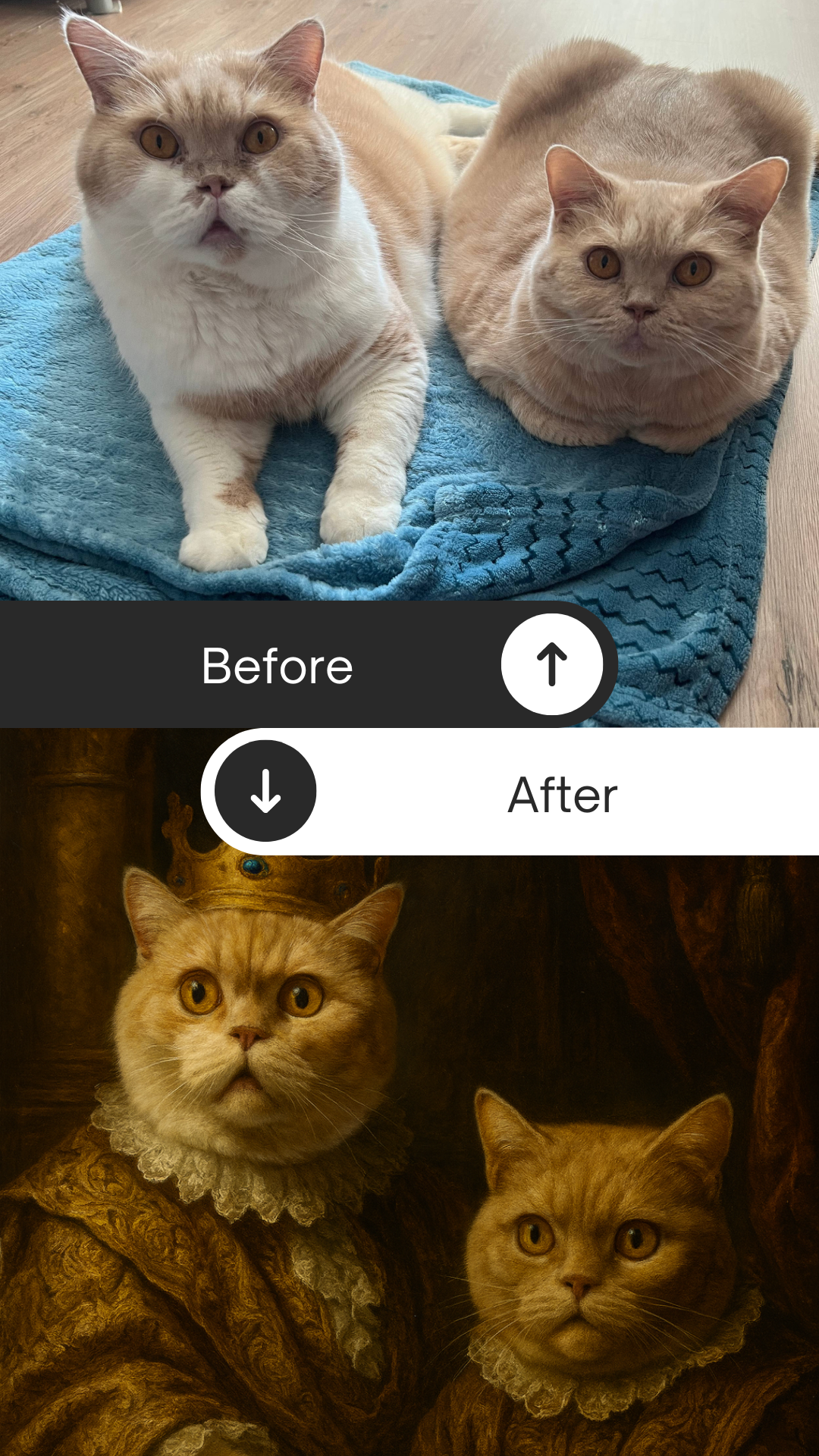 HD-Metallbild – Barock-Porträt (Mensch/Tier)