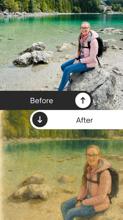 HD-Metallbild - Expressives Aquarell