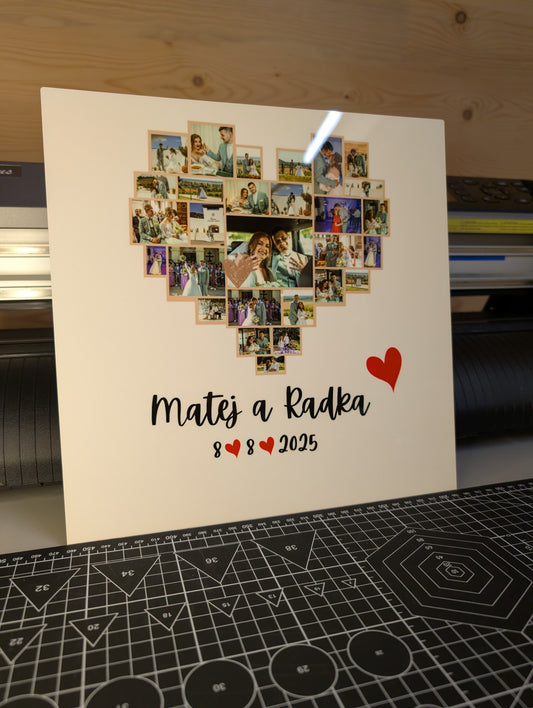 HD-Metallbild –  Herz-Fotocollage